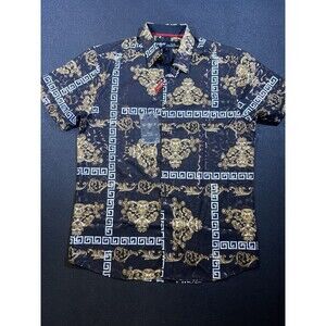 V.I.P. COLLECTION Sz -M- Men's Botton-Down With Short Sleeves
